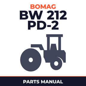 Bomag BW 212 PD-2 Single drum vibratory rollers Service Parts Catalogue Manual SN101400190101 -101400190132