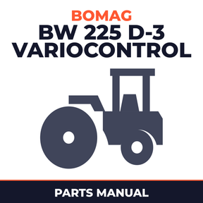Bomag BW 225 D-3 Variocontrol Single drum vibratory rollers Service Parts Catalogue Manual SN101580651001 - 101580651142