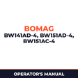 Bomag BW141ad-4,BW151ad-4,BW151ac-4 operating instructions