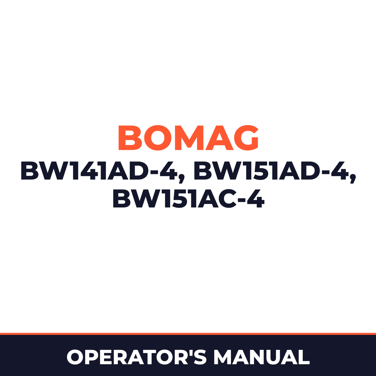 Bomag BW141ad-4,BW151ad-4,BW151ac-4 operating instructions