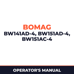 Bomag BW141ad-4,BW151ad-4,BW151ac-4 operating instructions