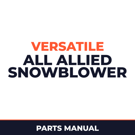 Buhler Versatile ALL Allied Snowblower Tractor Parts Manual