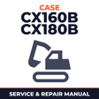 CASE CX160B CX180B Crawler Excavator Service Repair Manual SET