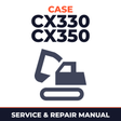 CASE CX330 CX350 Crawler Excavator Service Repair Manual SET