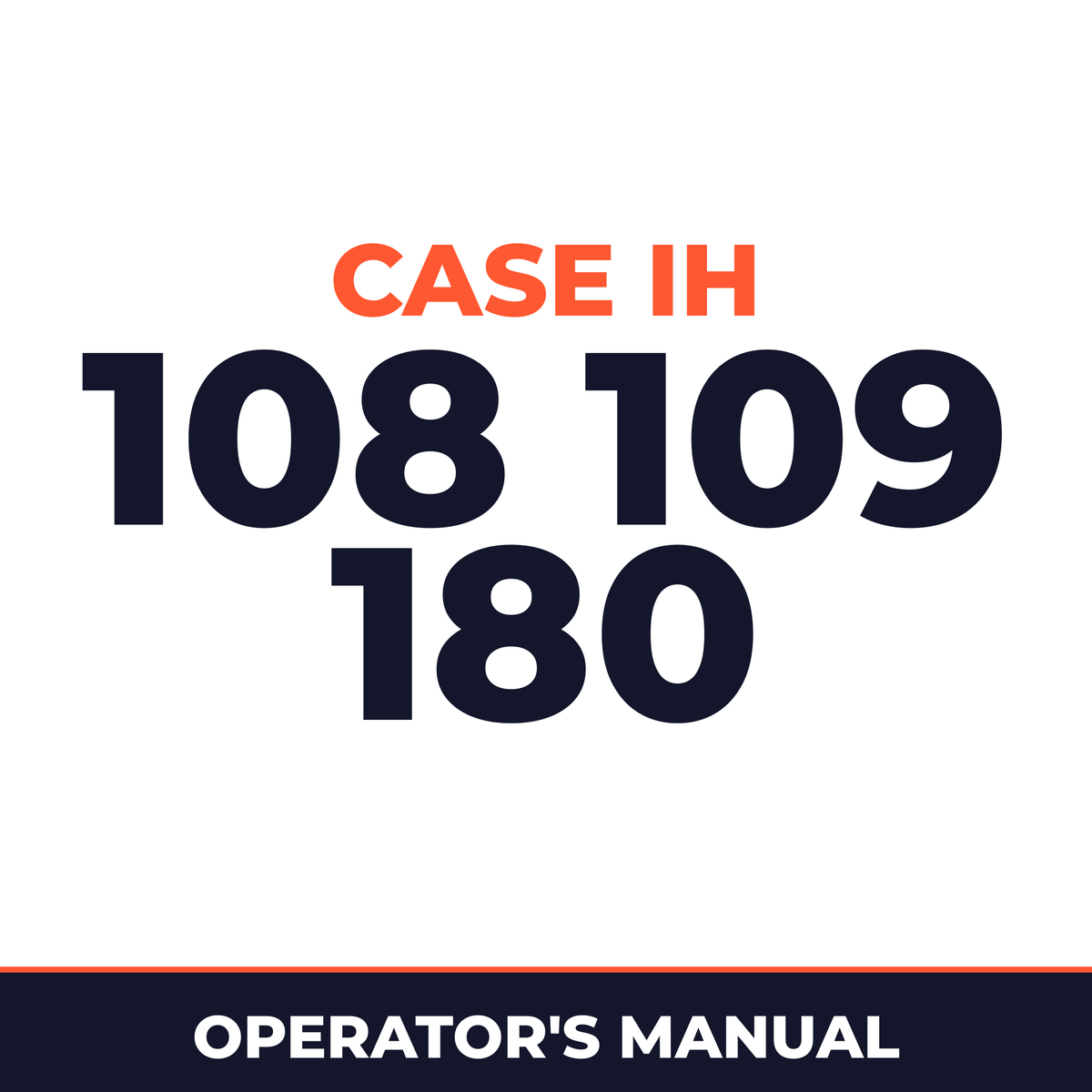 Case IH 108 109 180 Planter Operator's Manual