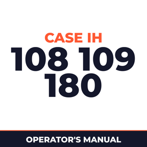 Case IH 108 109 180 Planter Operator's Manual