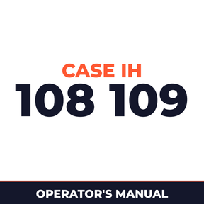 Case IH 108 109 Planter Operator's Manual
