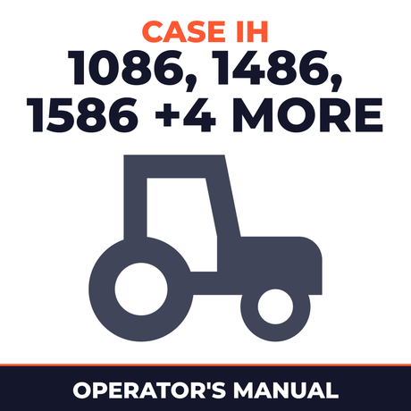 Case IH 1086 1486 1586 186 786 886 986 Tractor Operator's Manual