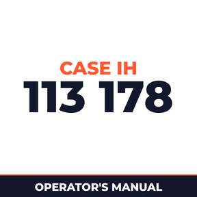 Case IH 113 178 Planter Operator's Manual