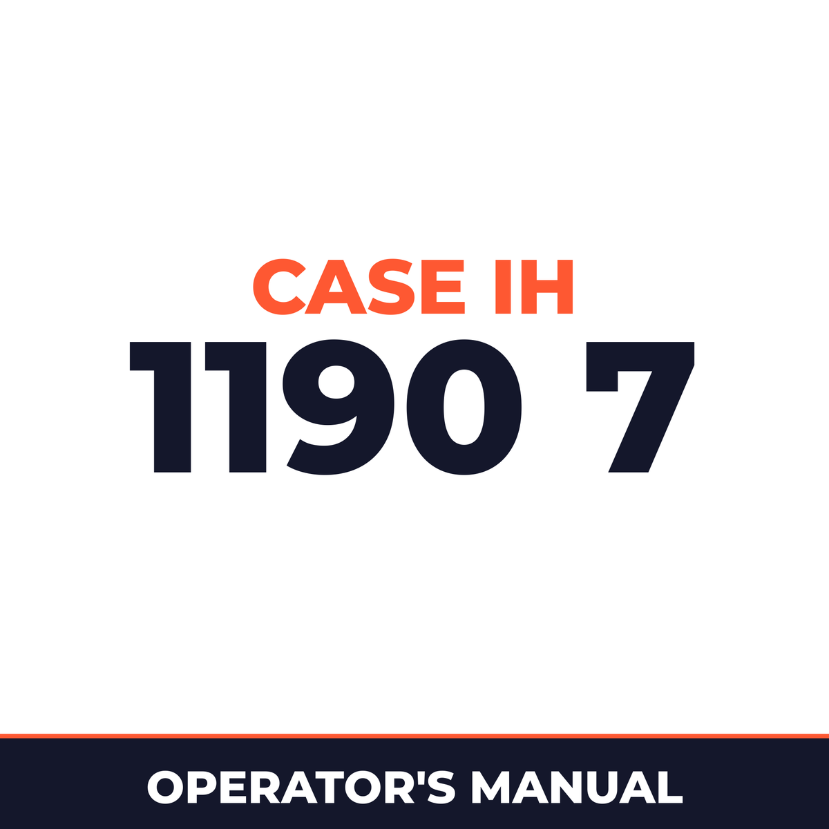 Case IH 1190 7 Hay Tool Operator's Manual