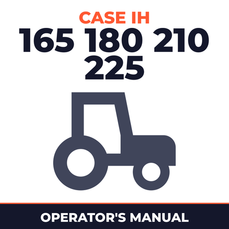 Case IH 165 180 210 225 Tractor Operator's Manual