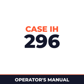 Case IH 296 Planter Operator's Manual