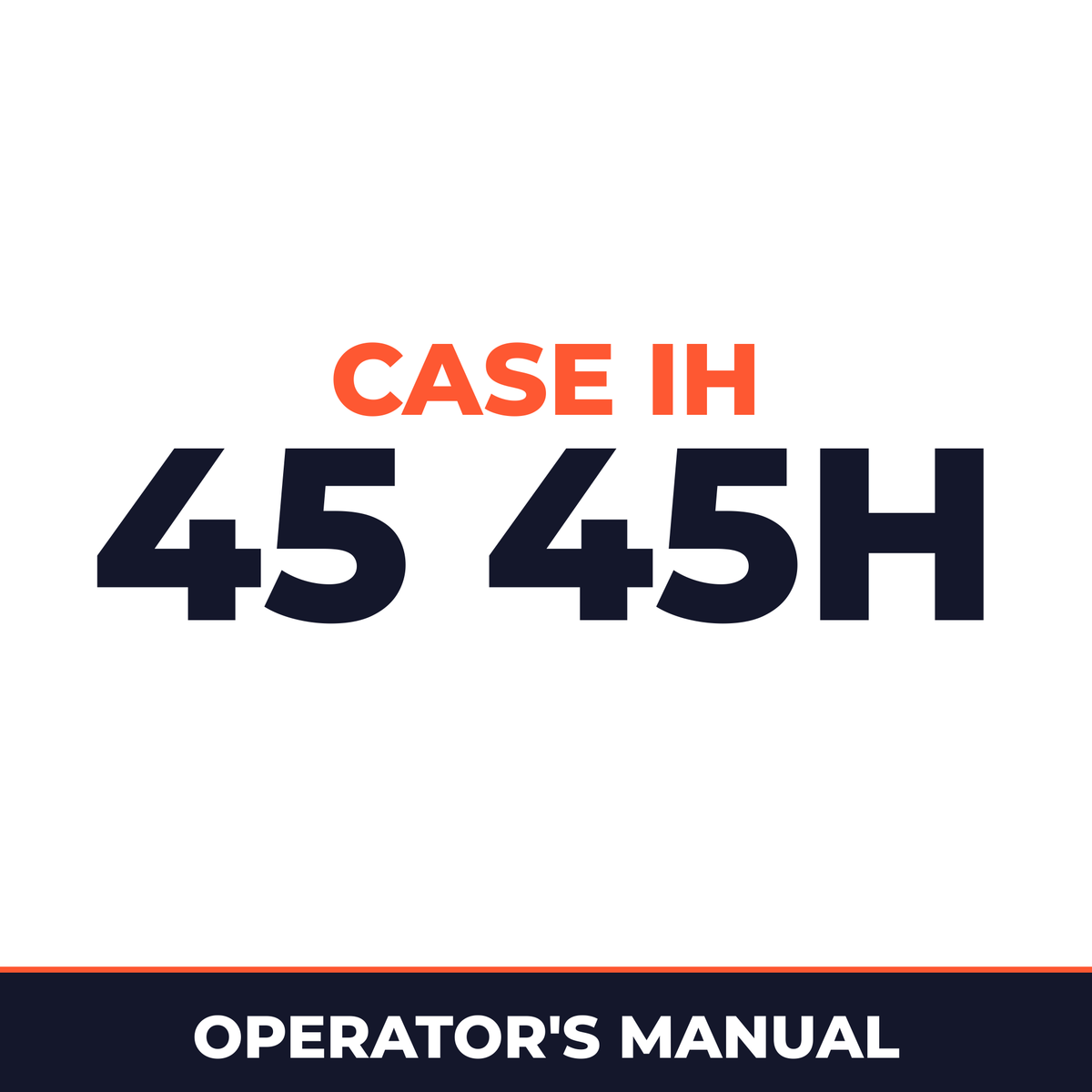Case IH 45 45H Planter Operator's Manual
