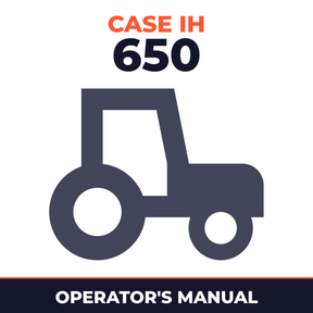 Case IH 650 Tractor Operator's Manual