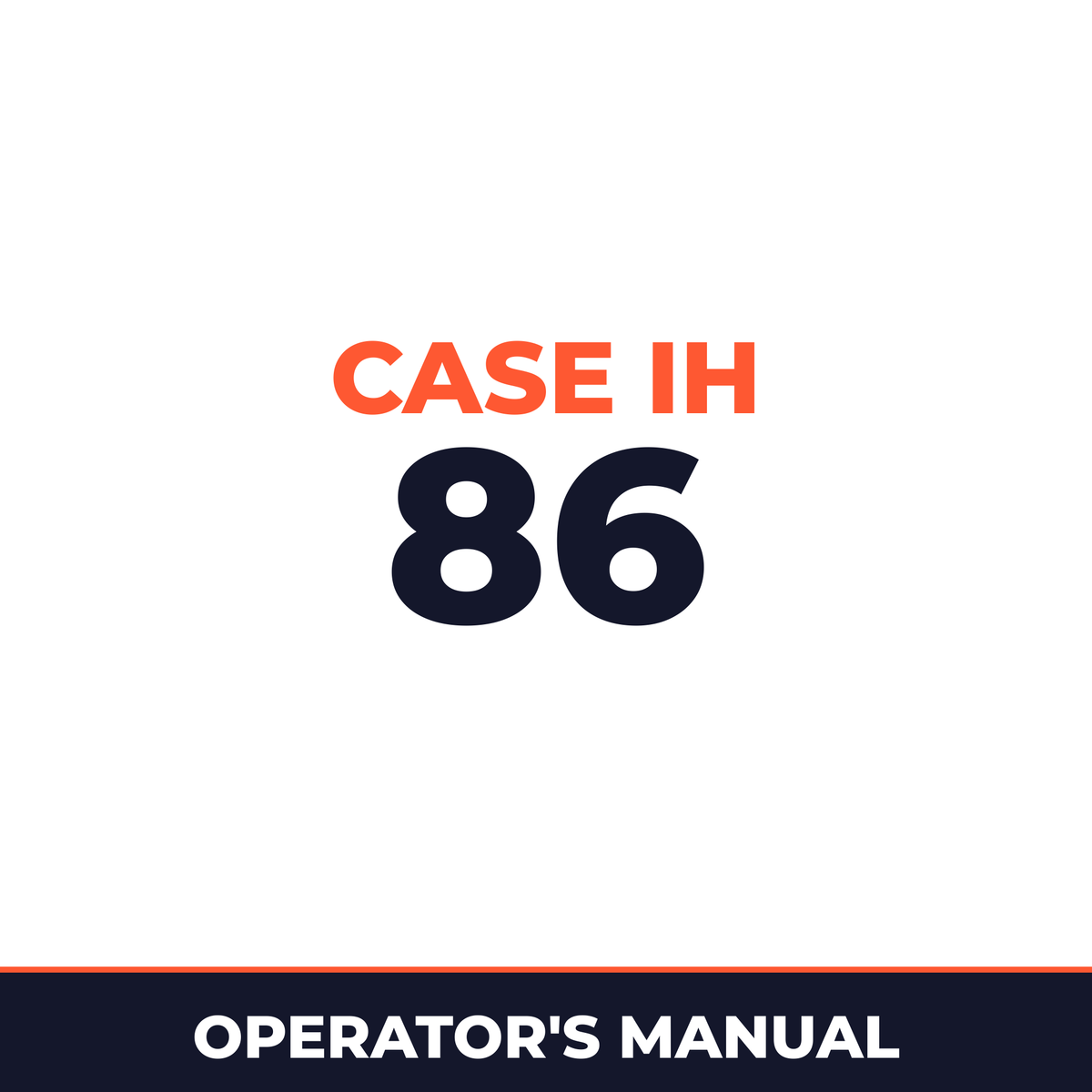 Case IH 86 Planter Operator's Manual