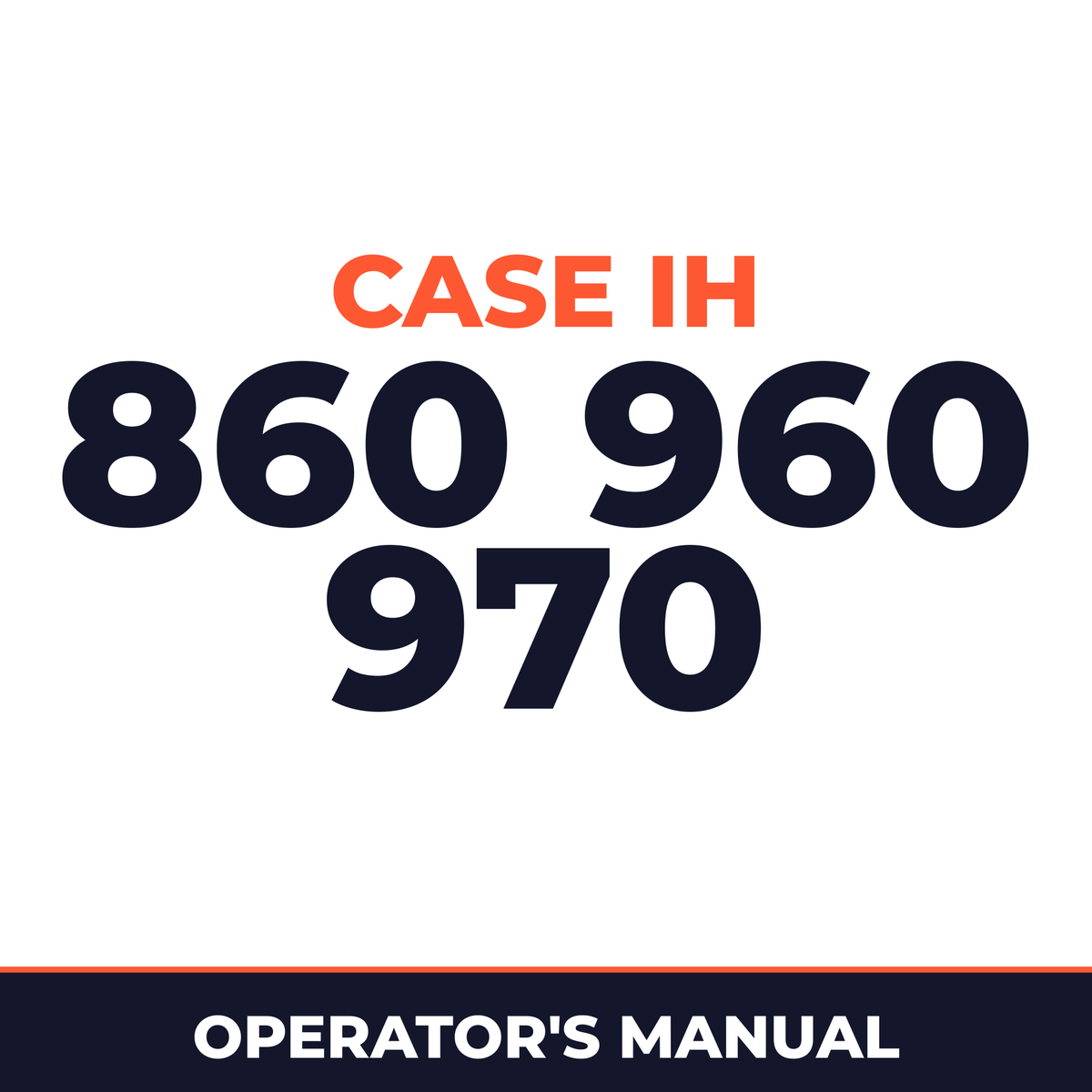 Case IH 860 960 970 Hay Tool Operator's Manual