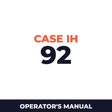 Case IH 92 Planter Operator's Manual