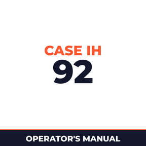 Case IH 92 Planter Operator's Manual
