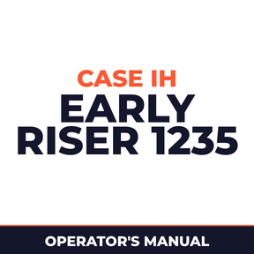 Case IH Early Riser 1235 Planter Operator's Manual