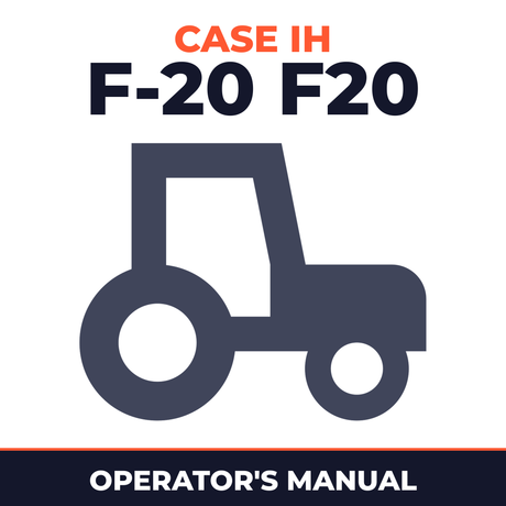 Case IH F-20 F20 Tractor Operator's Manual