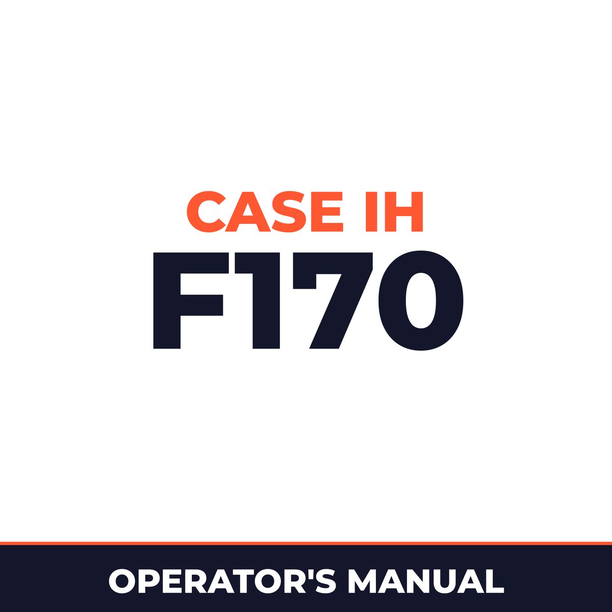 Case IH F170 Hay Tool Operator's Manual