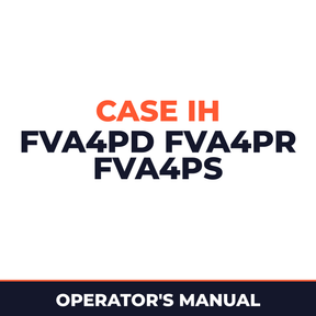Case IH FVA4PD FVA4PR FVA4PS Planter Operator's Manual