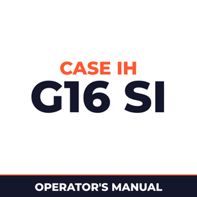 Case IH G16 SI Hay Tool Operator's Manual
