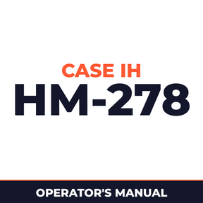 Case IH HM-278 Hay Tool Operator's Manual