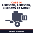 Case IH LBX332P LBX332R LBX332S LBX422 LBX432R LBX432S Baler Parts Manual