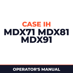 Case IH MDX71 MDX81 MDX91 Hay Tool Operator's Manual
