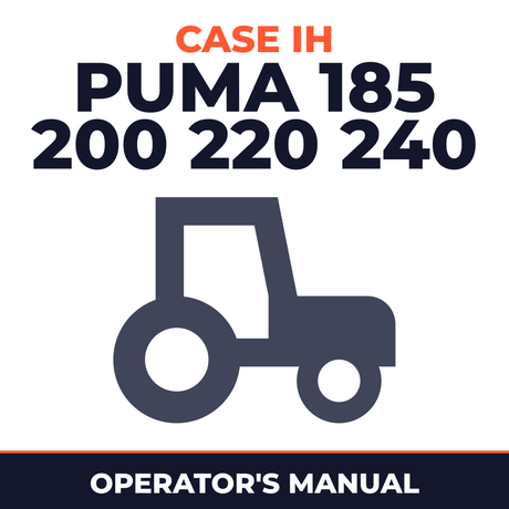 Case IH Puma 185 200 220 240 Tractor Operator's Manual