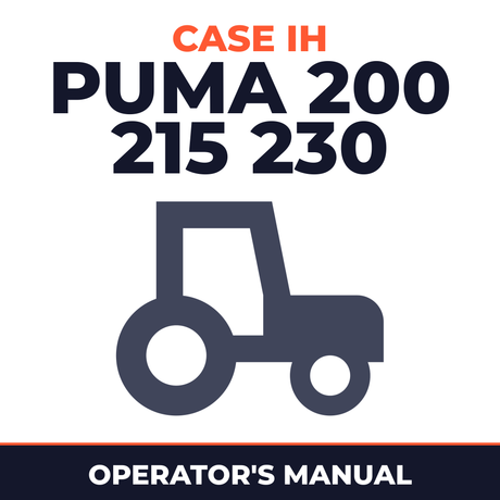 Case IH Puma 200 215 230 Tractor Operator's Manual