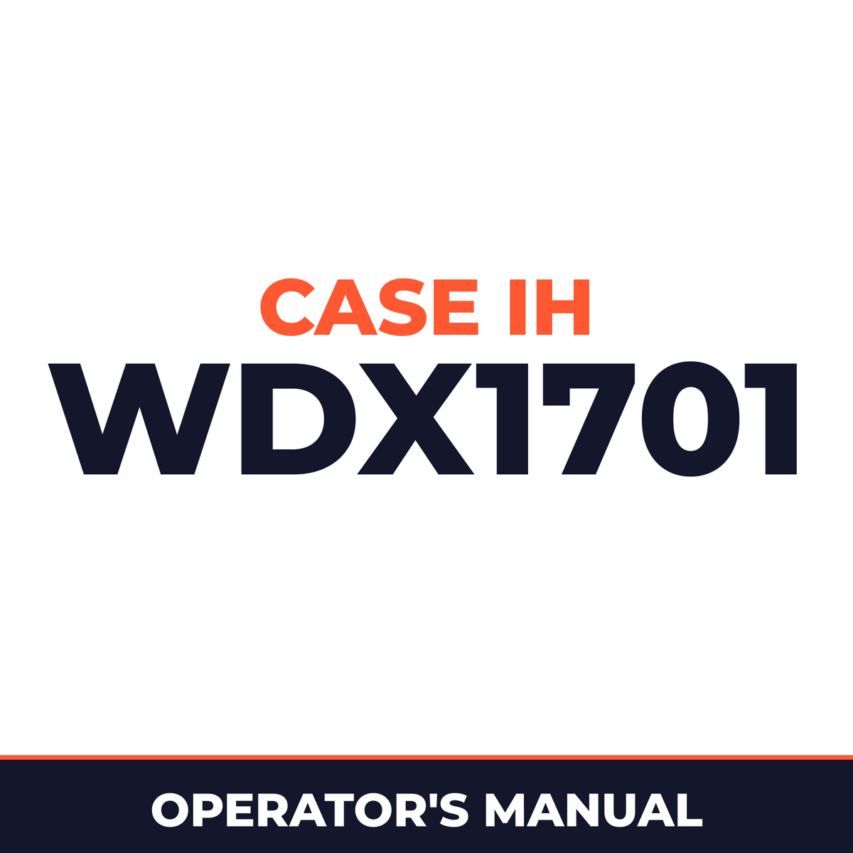 Case IH WDX1701 Hay Tool Operator's Manual
