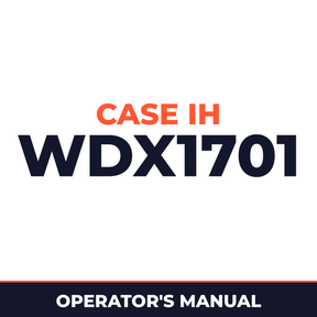 Case IH WDX1701 Hay Tool Operator's Manual