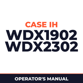 Case IH WDX1902 WDX2302 Hay Tool Operator's Manual