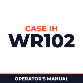Case IH WR102 Hay Tool Operator's Manual