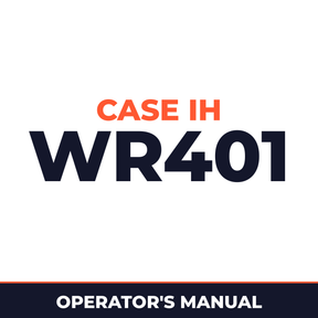 Case IH WR401 Hay Tool Operator's Manual