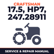 Craftsman Lawn Tractor 17.5 HP 7 Speed.....Deck No. 247.28911 Service & Repair Manual