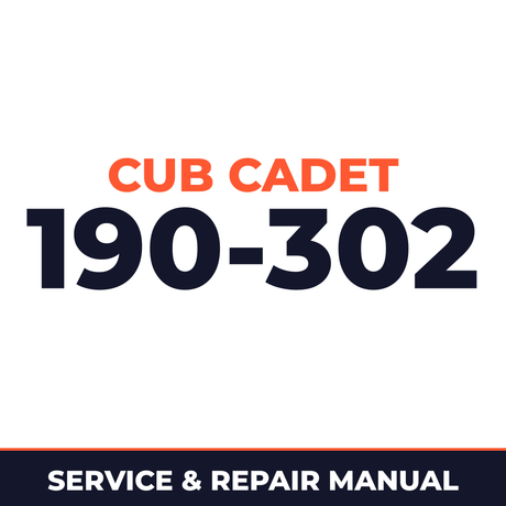 Cub Cadet 190-302 Machine Service & Repair Manual