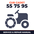 Cub Cadet 55 75 95 Riding Mower Service & Repair Manual