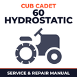 Cub Cadet 60 Hydrostatic Zero-Turn Commercial Riding Mower Service & Repair Manual