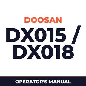 Daewoo Doosan DX015 / DX018 Operator's Manual