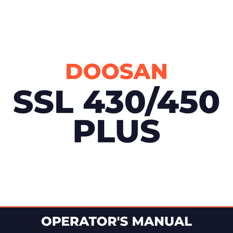 Daewoo Doosan SSL 430/450 PLUS Operator's Manual