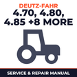 Deutz Fahr Agrotron 4.70 4.80 4.85 4.90 4.95 6.00 6.05 6.15 6.20 6.30 6.45 Tractor Service & Repair Manual