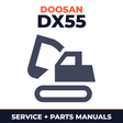 Doosan Daewoo DX55 Excavator Workshop Parts Manual