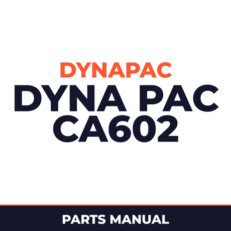 Dynapac dyna pac CA602 parts manual