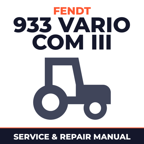 Fendt 933 Vario COM III Tractor Service & Repair Manual