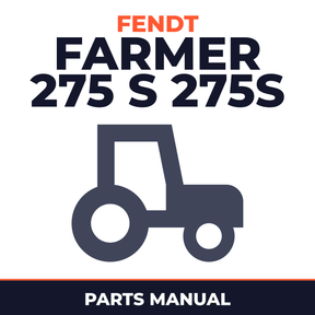 Fendt Farmer 275 S 275S Tractor Parts Manual