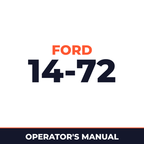 Ford 14-72 Mounted Side Delivery Rake Operator's Manual