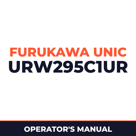Furukawa Unic URW295C1UR Series Hydraulic Crane Operation And Maintenance Manual